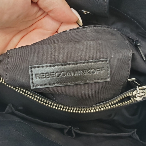 Rebecca Minkoff Leather Bag Regan Bedford Black Gold Amorous Satchel Shoulder - Picture 11 of 12